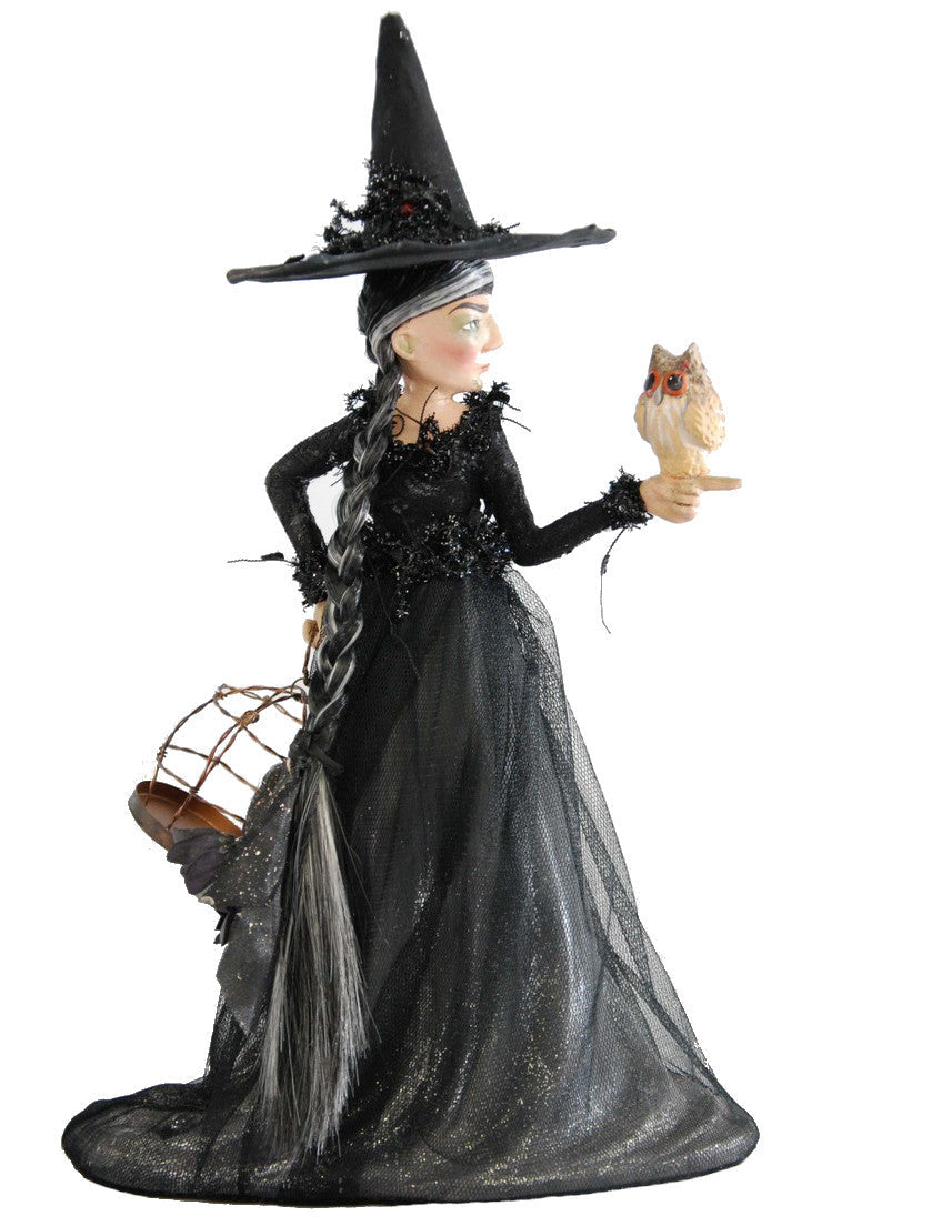 Harlow Witch with Owl Figurine