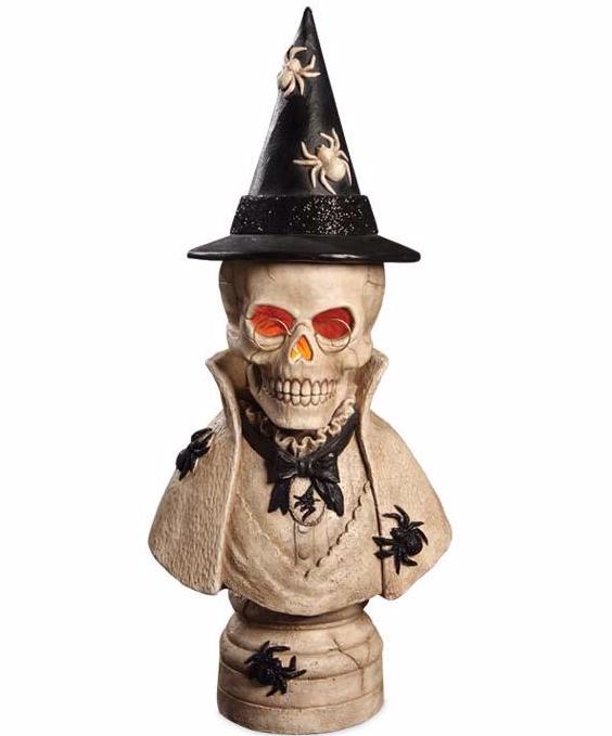 "Stonella Skull Witch Bust - 21"" Tall"
