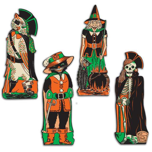 Reproduction 1950's Halloween Character Cutouts