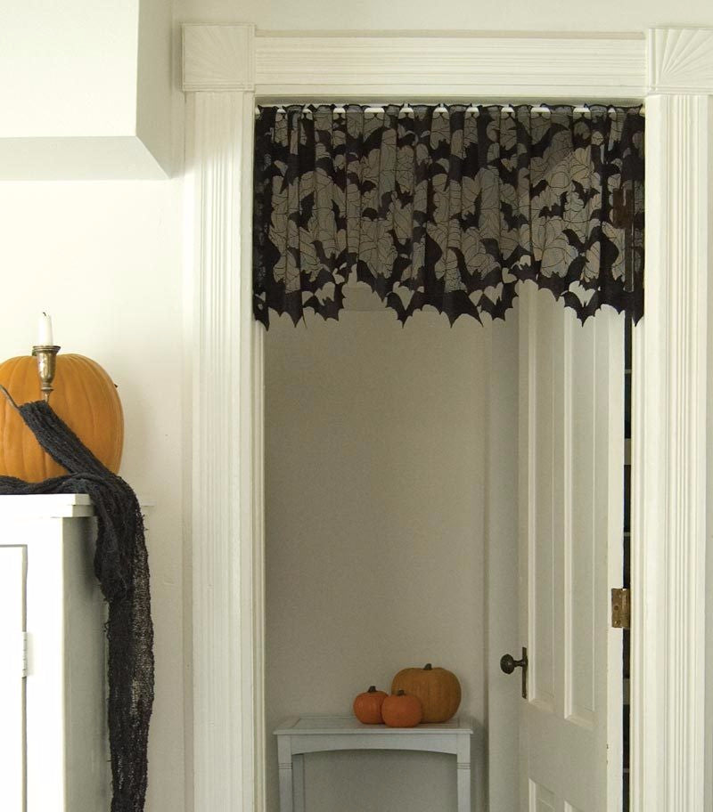 Going Batty Black Lace Bat Valance 4 - Way