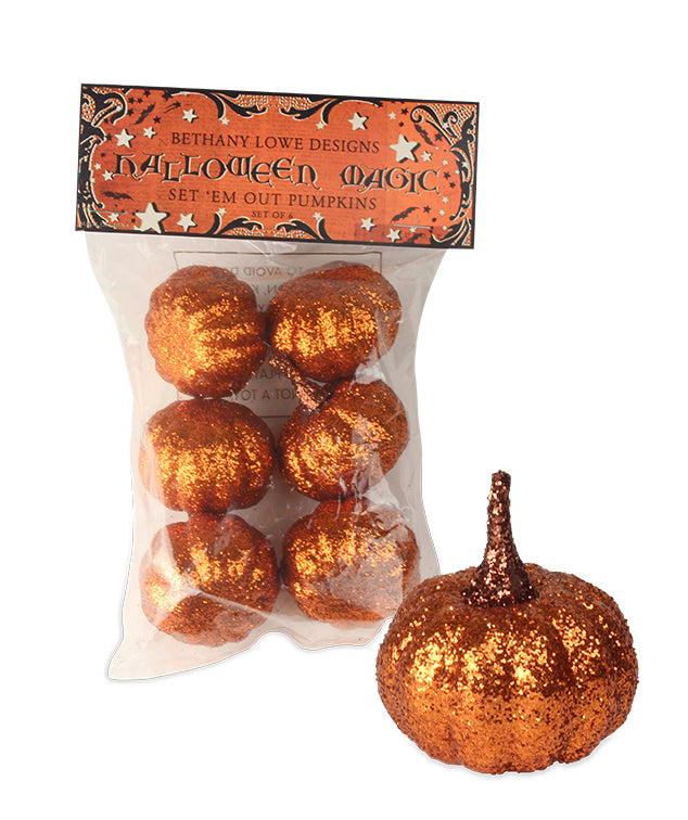 Orange Glitter Pumpkin Set Em Outs