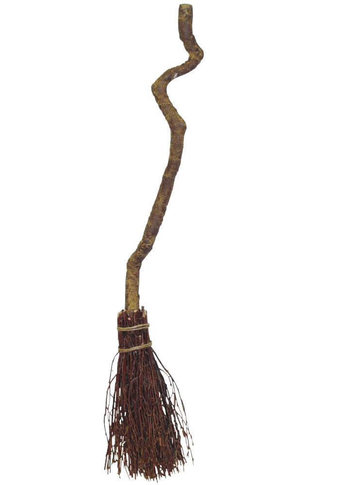Crooked Broom Halloween Prop