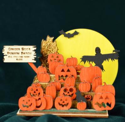 Haunted Pumpkin Patch Wooden Display