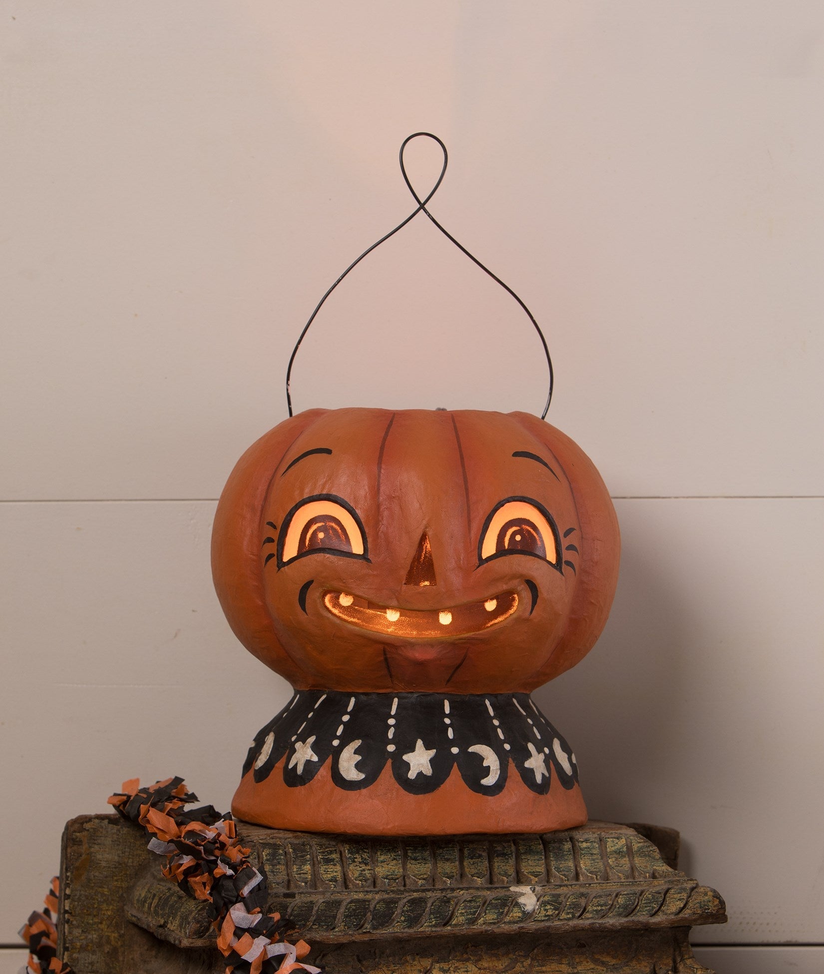 "Magic Pumpkinny Lantern, Paper Mache"