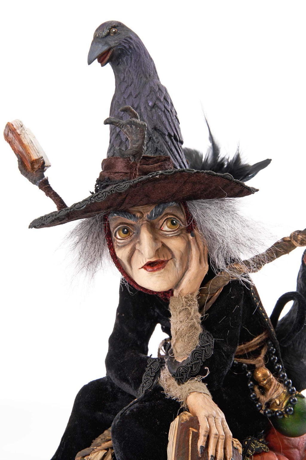 Winona Witch with Broom and Cat