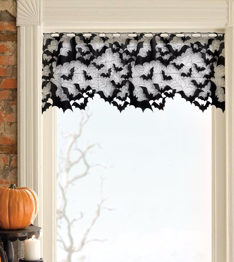Going Batty Black Lace Bat Valance 4 - Way