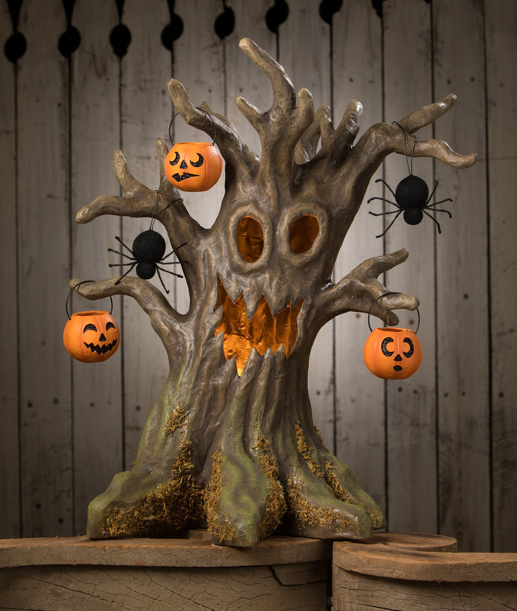 "Black Spider Ornament, Flocked"