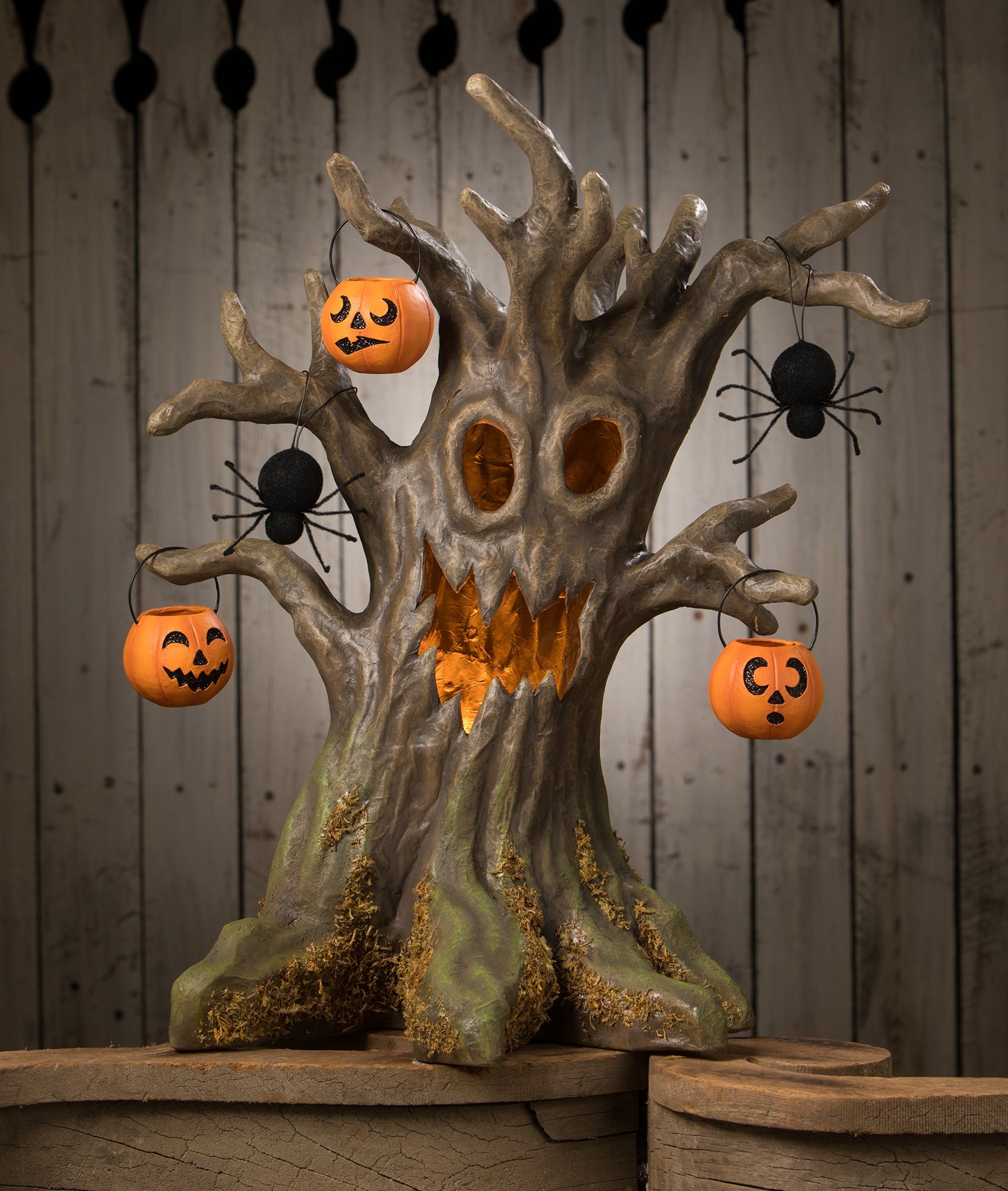 "Black Spider Ornament, Flocked"